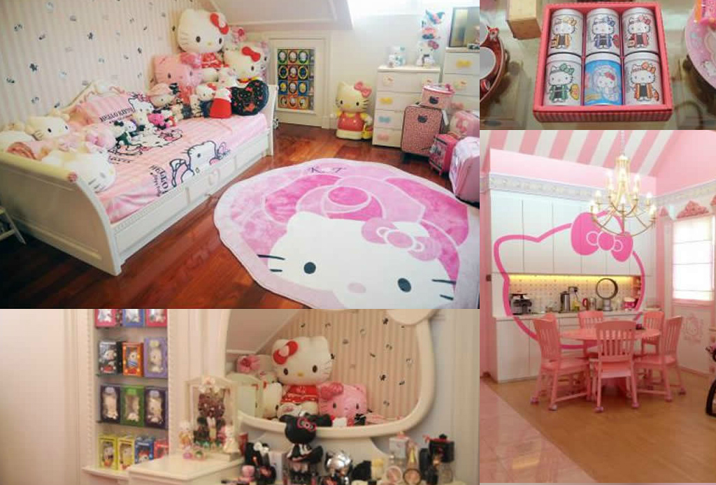 Una casa completamente decorada de Hello Kitty - Hello-Kitty-house