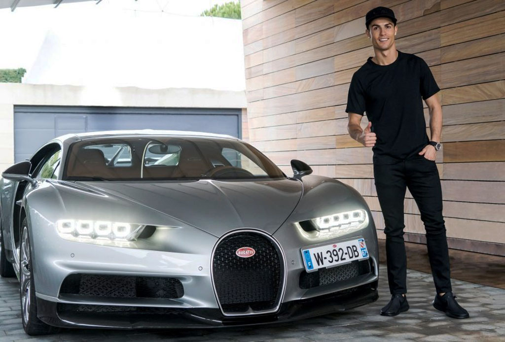 Cristiano Ronaldo probó el nuevo Bugatti Chiron