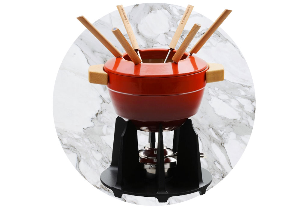 Los mejores sets de fondue para una cena romántica - fondue-set-le-creuset