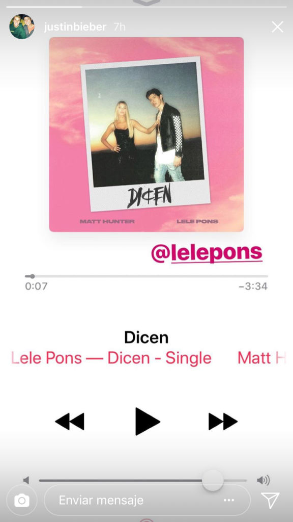 Justin Bieber se declaró fan de la influencer de Instagram Lele Pons - leleponsjustinbieber2