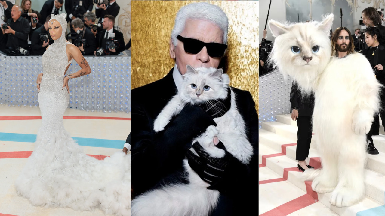 Choupette, la gata de Karl Lagerfeld que inspiró a muchos famosos en la MET Gala
