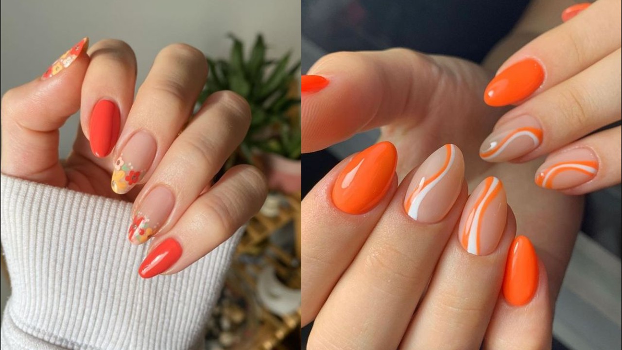 Ideas de diseño de uñas naranja, el color de la temporada otoñal